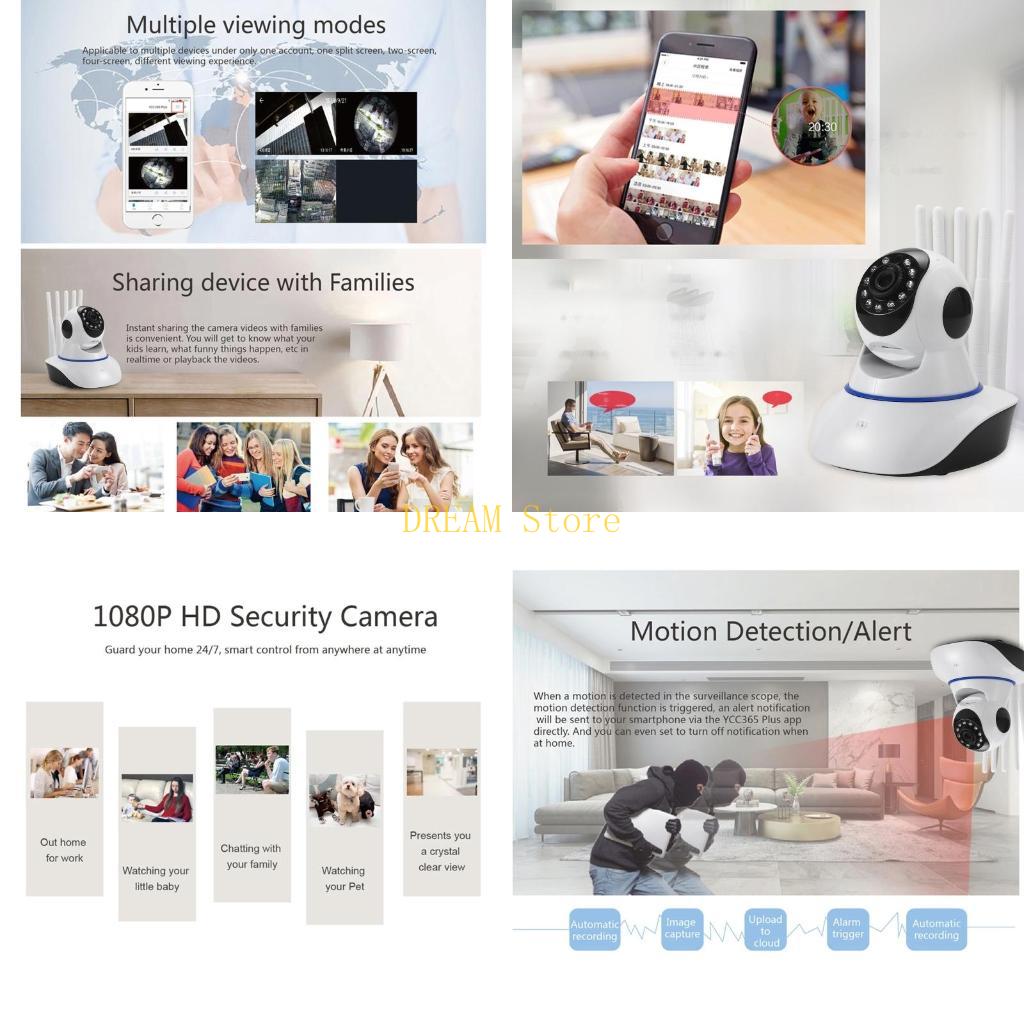 Wireless Baby Monitor - Camera 360 Degrees Lens CCTV Wireless