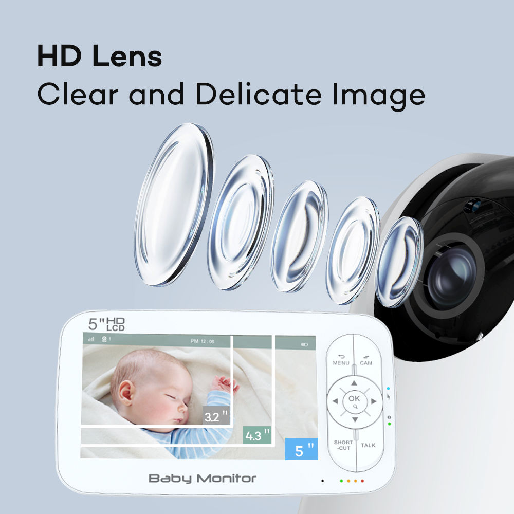 5Inch 2MP 1080P  APP Remote Co - Wireless Baby Monitor 评论和价格