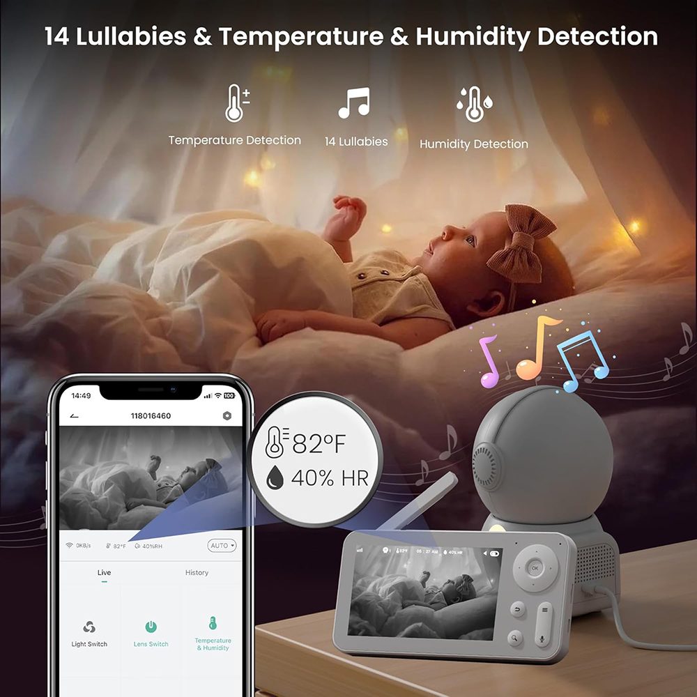 2K Baby Monitor with 2 Cameras - Wireless Baby Monitor 评论和价格